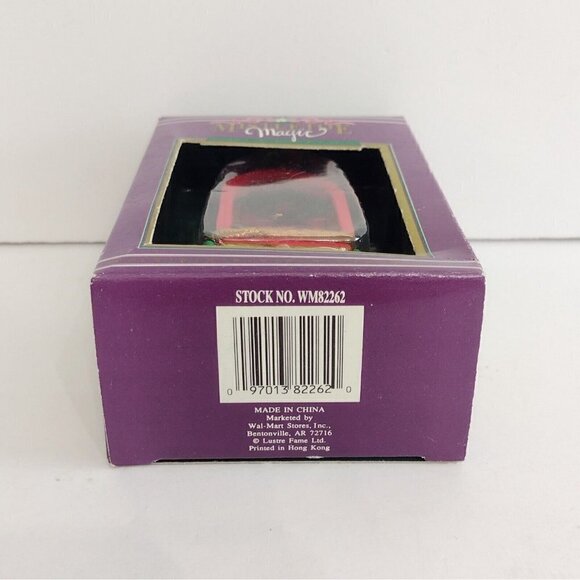 Mistletoe Magic Bear & Bird Sitting By Stained Glass Christmas Ornament - Picture 3 of 3